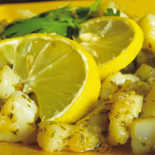 Seppioline con emulsione di patate, prezzemolo e limone